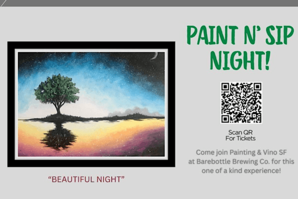 "Beautiful Night" Paint and Sip @ Barebottle Brewing Co.: Santa Clara
