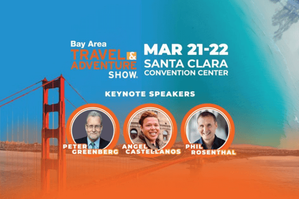 Travel and adventure conference featuring keynote speakers at Santa Clara Convention Center in Santa Clara, California.