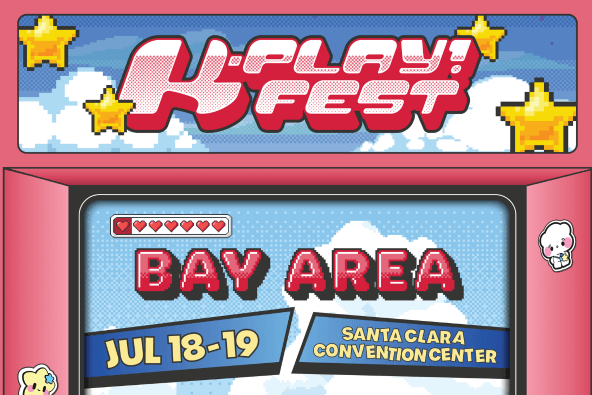 Promotional poster for K-Play Fest, a gaming event in the Bay Area in Santa Clara, California.