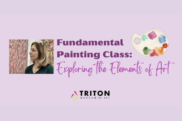 A woman artist teaches a painting class exploring the elements of art in Santa Clara, California.