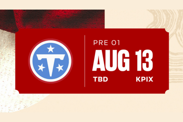 Pre-season football game between Tennessee Titans and Kansas City Chiefs on August 13th in Santa Clara, California.