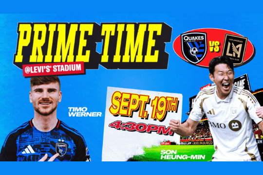September Events in Santa Clara 2026 A promotional graphic for a soccer match between the Quakes and LAFC in Santa Clara, California.