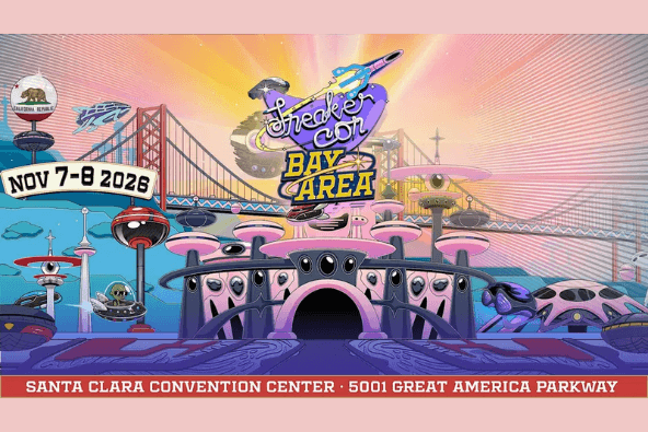 Sneaker Con Bay Area 2026 A futuristic, space-themed promotional poster for Sneaker Con Bay Area in 2026 in Santa Clara, California.