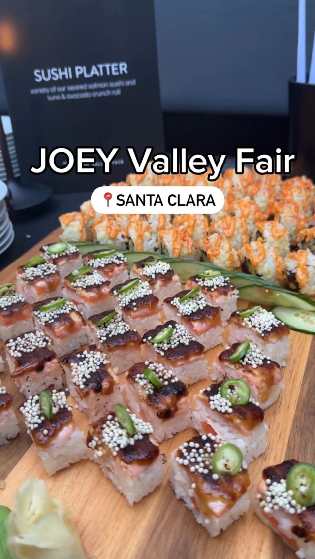 Indulge in good eats at @joeyrestaurants in the @westfieldvf mall! 🍽️From sizzling steaks to decadent cheesecakes, dinner at JOEY was chef’s kiss 🤌Here’s what we ate:🍣 Seared Salmon Sushi🥑 Tuna & Avocado Roll🍤 Sushi Cone (Our favorite)🥩 Steak & Ravioli Bianco🐄 Wagyu Beef Carpaccio🦀 Spicy Crab Dip🍝 Truffle Udon Carbonara🐟 Sake Glazed Chilean Seabass🐖 Chargrilled Pork Chop🦐 Scallop & Shrimp Ceviche🍮 Crème Brulee CheesecakeJOEY is now open to the public! Reserve your table on their website.🍴📍 2855 Stevens Creek Blvd Suite 1840, Santa Clara, CA 95050#santaclara #bayareaactivities #bayareathingstodo #bayareafoodies #bayarearestaurants #siliconvalley #discoversantaclara #bayarea