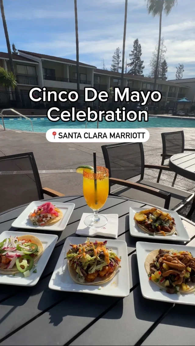 We stopped by the @santaclaramarriott’s Cinco de Mayo celebration at the Bosc + Bartlett poolside patio and caught up with Executive Chef Nelson Ramirez, who shared his creative spin on festive taco offerings crafted just for the occasion. 🌮Known for its rotating seasonal menus and chef-curated dishes inspired by special events, the @santaclaramarriott delivers a standout culinary experience every time. Here’s what we had:🍤 Spicy Shrimp a La Plancha🐖 Pork Al Pastor🐙 Octopus Tostada🦆 Five Spice Duck Breast🍗 Chicken Achiote Whether you’re in town for a meeting, a weekend stay, or a little bit of both, great food is always on the itinerary at Santa Clara Marriott. 🍴📍 2700 Mission College Blvd, Santa Clara, CA 95054#santaclara #bayarea #bayareafoodies #bayareaeats #bayareathingstodo #discoversantaclara #siliconvalley #bayareaactivities #foodies #marriotthotels