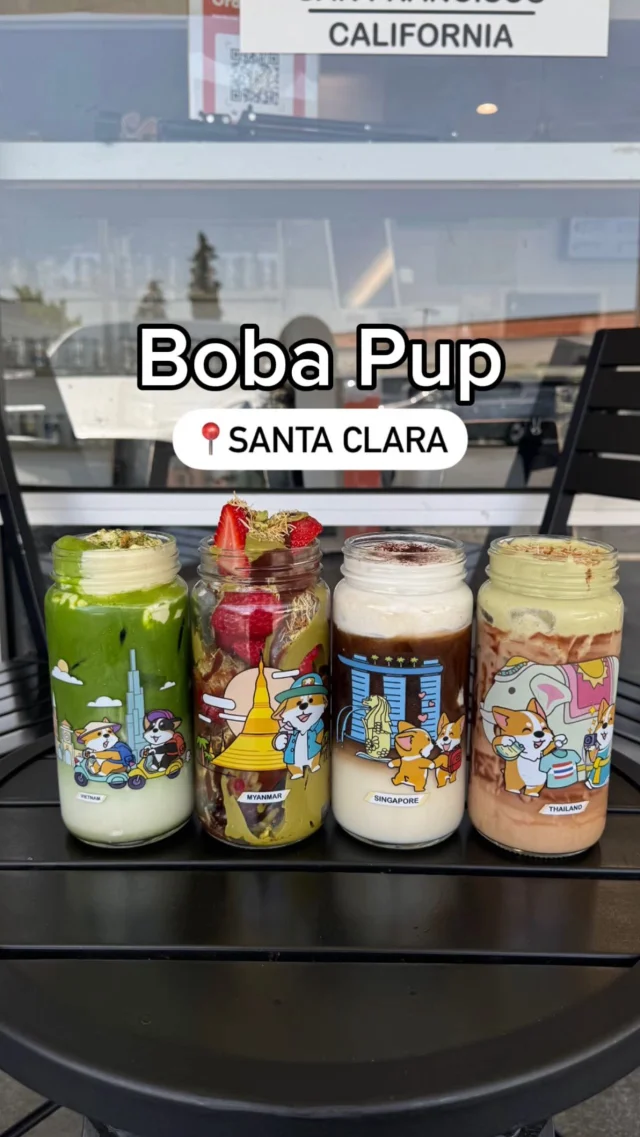 Cool off this summer with @bobapupca! 🐶🧋Treat yourself to refreshing house made drinks and take home a collectible corgi themed mason jar!Here’s what’s on their Summer Drink menu:🍌 Banana Cream Matcha Latte🍫 Dubai Milk Tea☕️ Einspanner Coffee Latte🍓Dubai Strawberry Cups (limited time)📍 1080 Kiely Blvd, Santa Clara, CA 95051👉🏼 Follow @discoversantaclara for more news and updates on what’s trending in Santa Clara!📸 Tag us and use #discoversantaclara for a chance to be featured!#santaclara #bayarea #bayareathingstodo #bayareafoodies #siliconvalley #bayareaeats #bayareafood #baysreaactivities #foodie #boba